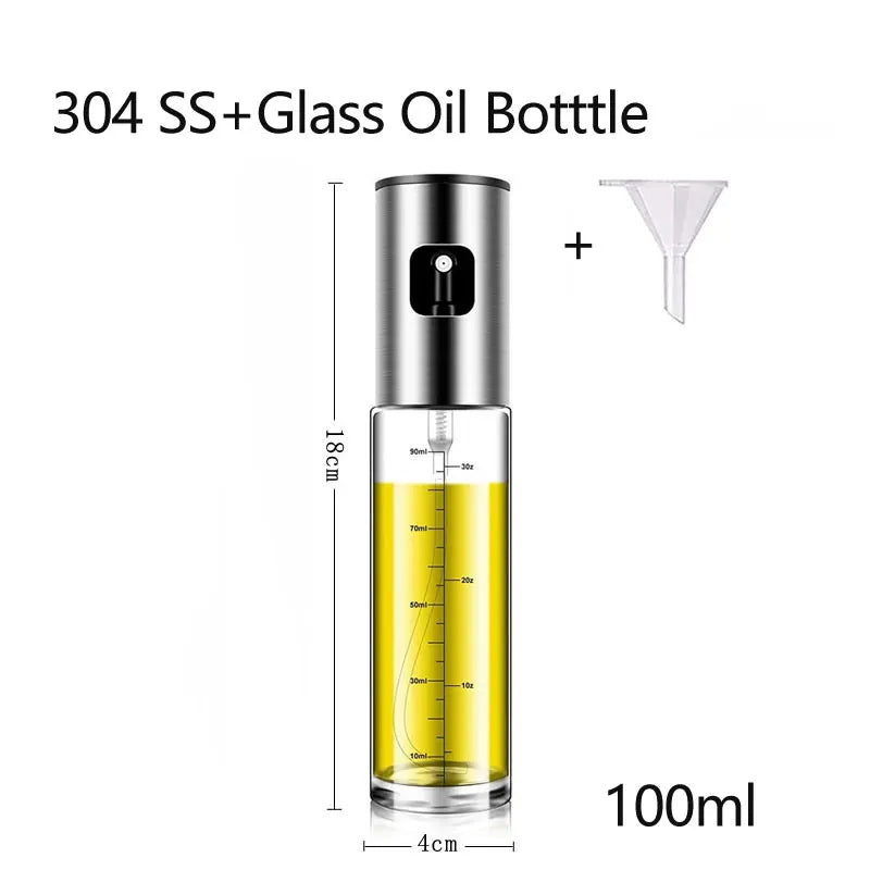 100ML Glass Olive Oil Sprayer – Refillable Cooking Spray Bottle for Kitchen