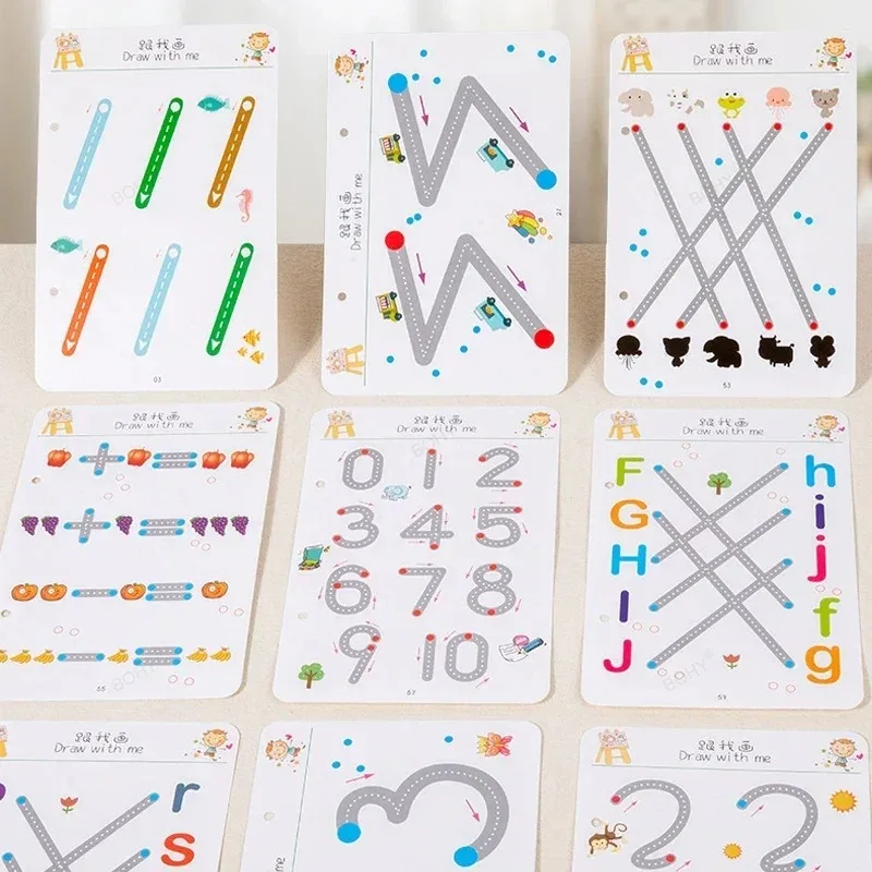 64-Page Reusable Tracing Workbook for Kids – 2 Markers & Attached Duster