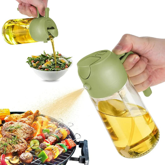 2-in-1 Olive Oil Dispenser Bottle – 500ML Spray & Pour Cooking Oil Bottle
